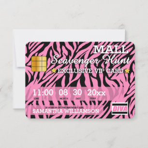 Credit Card Mall Scavenger Hunt Party Invitation