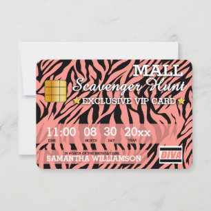 Credit Card Mall Scavenger Hunt Party Invitation