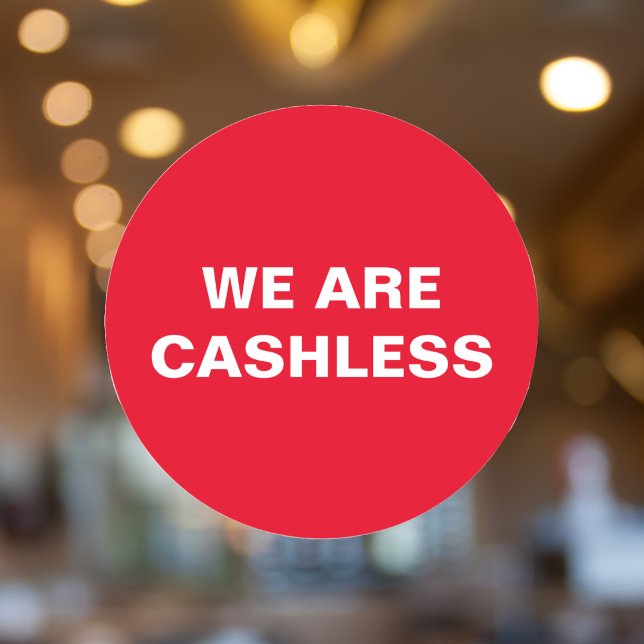 Credit Card Only Cashless Business Red Classic Round Sticker (Credit Card Only Cashless Business Red Classic Round Sticker)