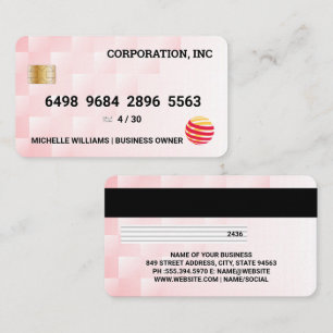 Credit Card   Pink Geometric Modern Pattern