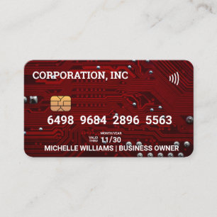 Credit Card   Red Circuit Board