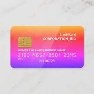 Credit Card   Red Gloss   Map of The World