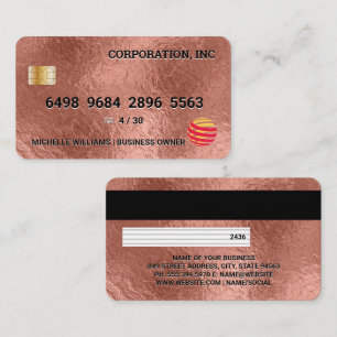 Credit Card   Rose Gold Foil