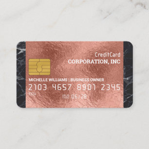Credit Card   Rose Gold Foil   Marble Trim