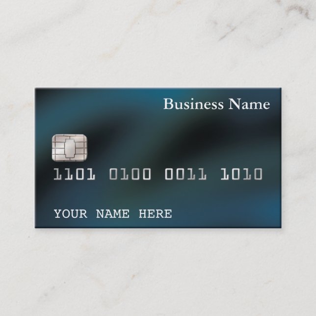 Credit Card style BUSINESS CARD (2-sided) blue (Front)