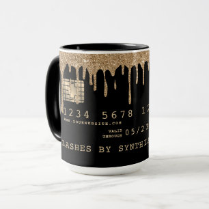 Credit Card Style Dripping Gold Mug