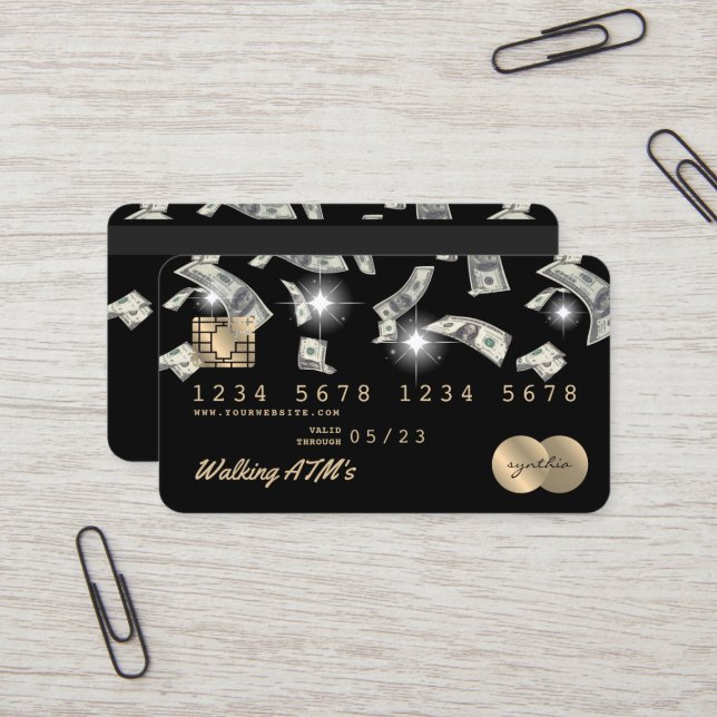 Credit Card Styled ATM money cash (Front/Back In Situ)