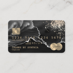 Credit Card Styled Black Marble  Gold