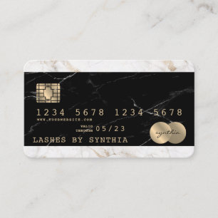 Credit Card Styled Black Marble  Gold