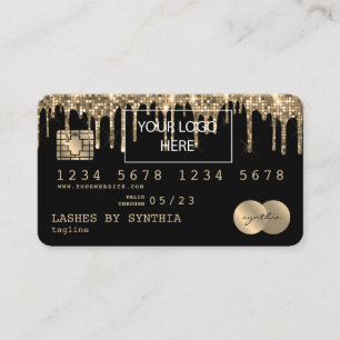 Credit Card Styled Dripping Gold add logo