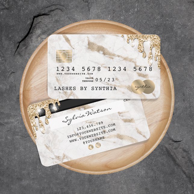 Credit Card Styled Dripping Gold Marble (Creator Uploaded)