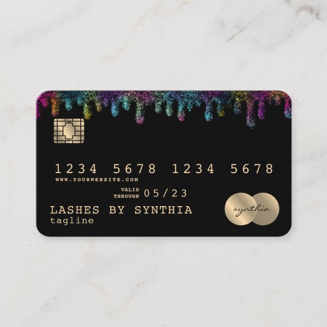 Credit Card Styled Dripping Unicorn mermaid (Front)