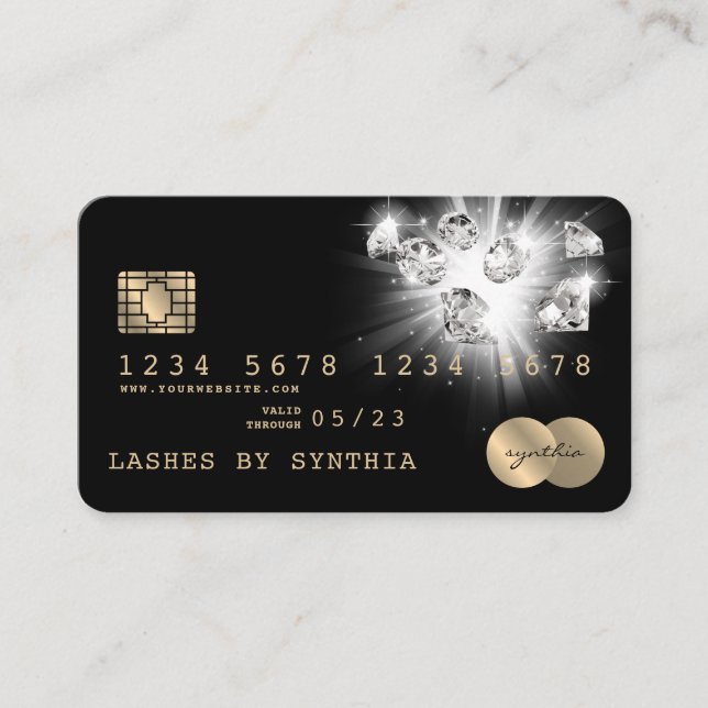 Credit Card Styled Gold Diamonds (Front)