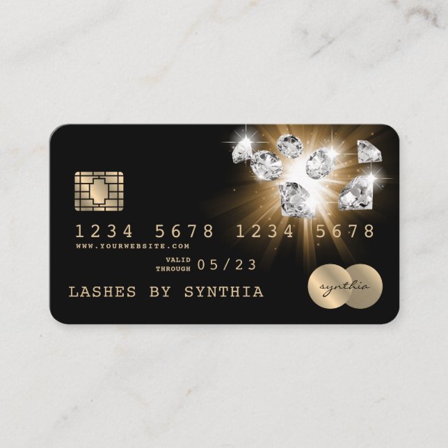 Credit Card Styled Gold Diamonds (Front)