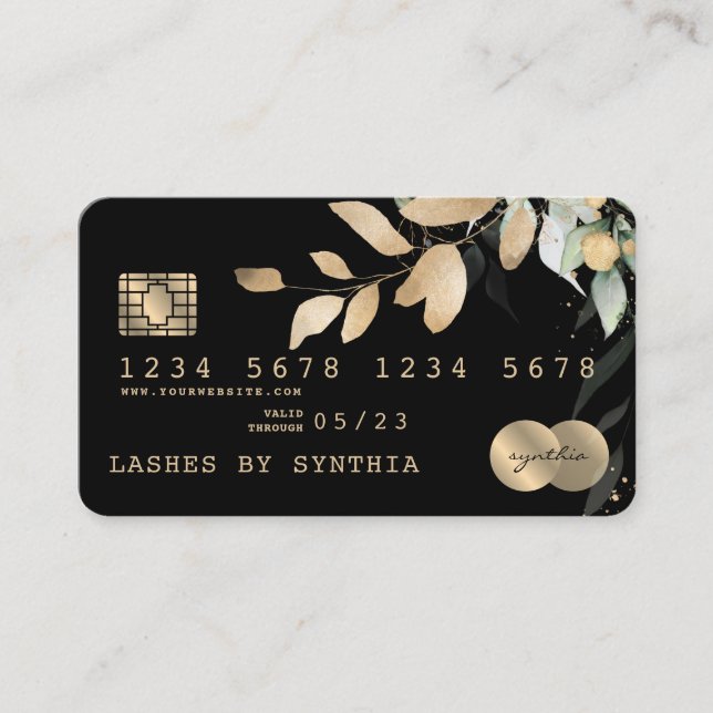 Credit Card Styled Greenery Floral (Front)