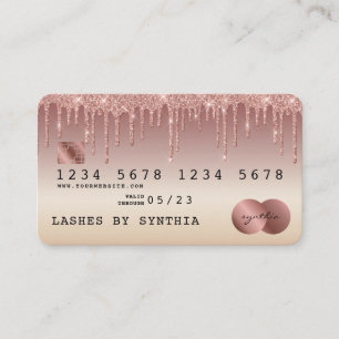 Credit Card Styled Rose Gold Dripping Gold