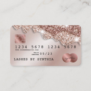 Credit Card Styled Rose Gold Glitter Drips