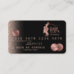 Credit Card Styled Rose Gold Hair Stylist