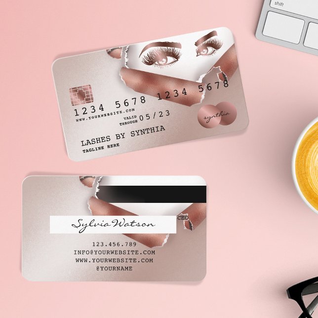 Credit Card Styled Rose Gold Long Lash thorn paper (Creator Uploaded)
