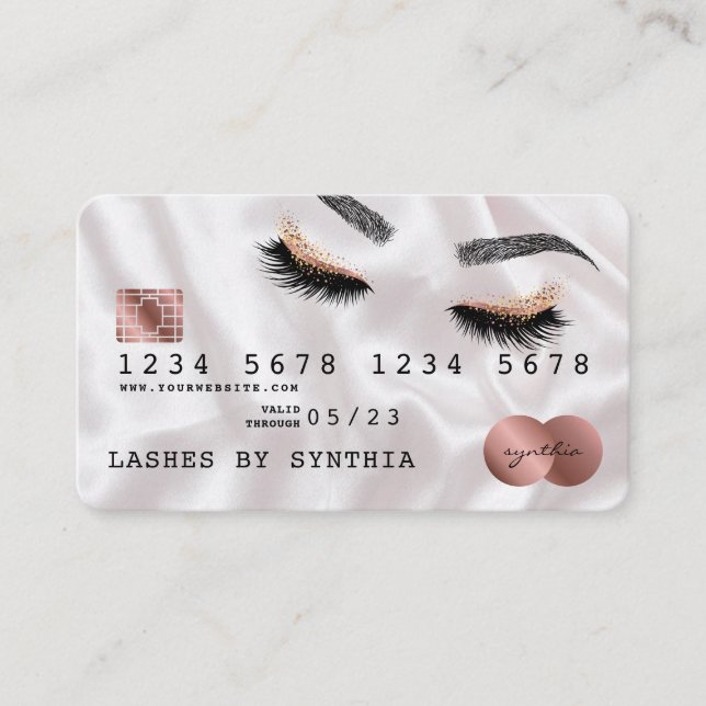 Credit Card Styled Rose Gold Long Lashes (Front)