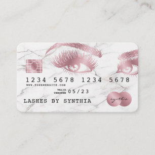 Credit Card Styled White Marble Rose Gold