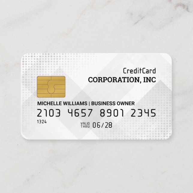 Credit Card | White Geometric Abstract Background (Front)