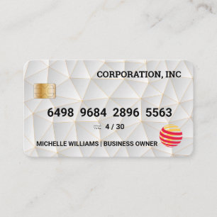 Credit Card   White Geometric Background