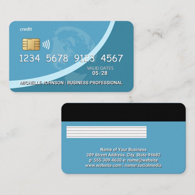 Crédit | Carte de débit | Bleu | Global (Devant / Derrière)