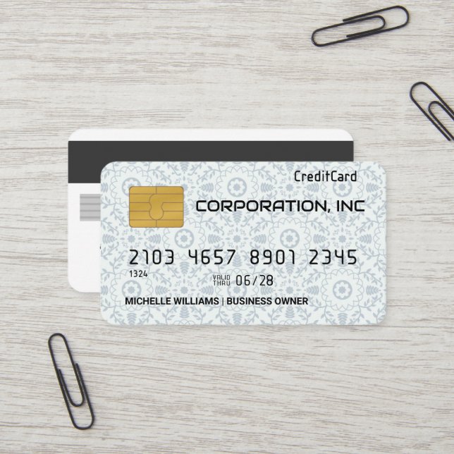 Crédit | Carte de débit | Motif moderne (Devant/Arrière en situation)