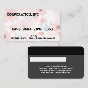 Credit   Debit Card   Elegant Pink Flowers