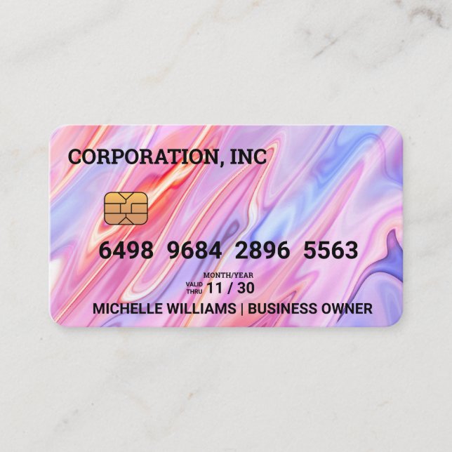 Credit | Debit Card | Liquid Iridescent Colours (Front)