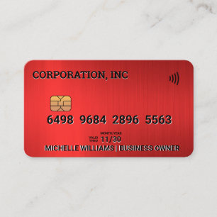 Credit   Debit Card   Red Metallic Brushed