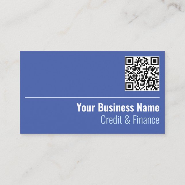 Crédit et finance Carte de visite de code QR (Dos)
