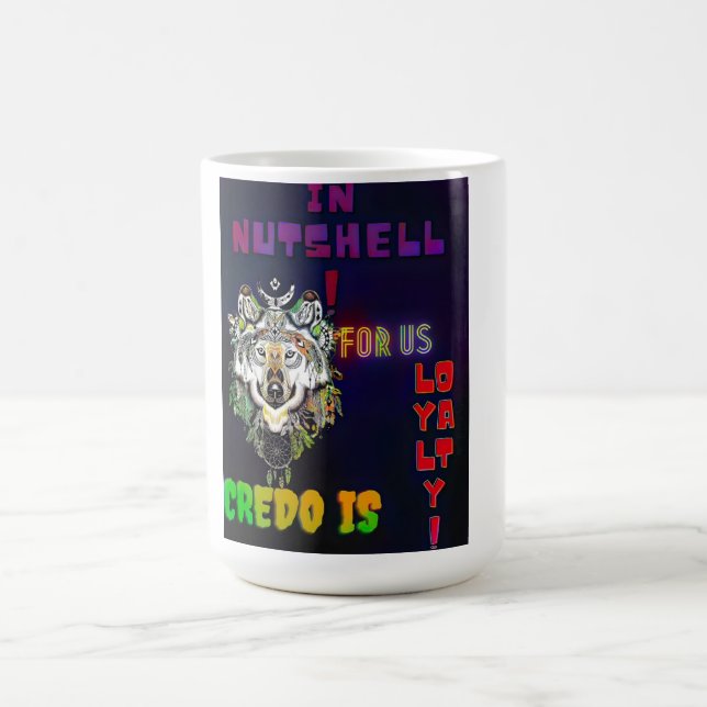 Credo de fidélité Wolf - Tribal Wolf Neon Cite Mug (Centre)