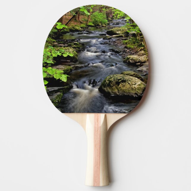 Creek flows through forest ping pong paddle (Front)