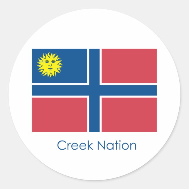 Creek Nation Flag Classic Round Sticker (Front)