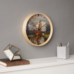 Creek Side in Autumn, Original by Gary Poling Clock