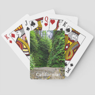 Creek Trail Winds Into Green Walls of Fern Canyon Playing Cards