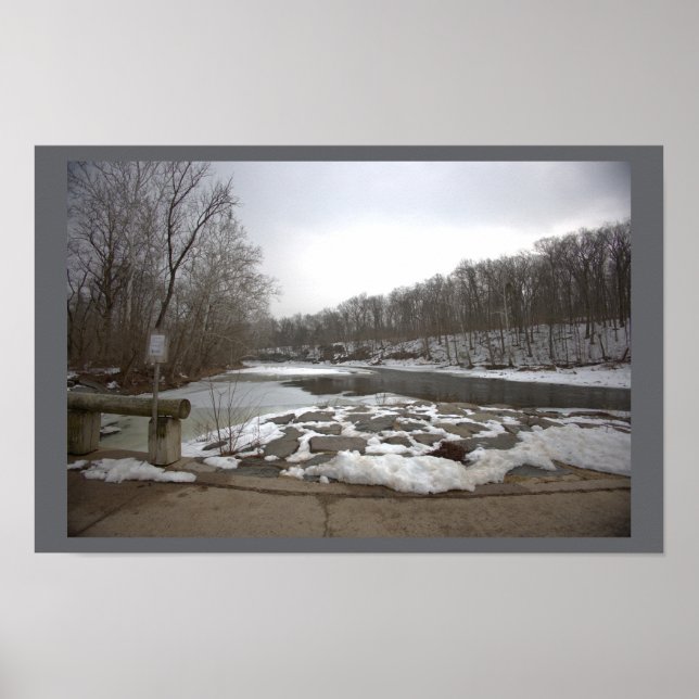 Creek Winter Waterscape Poster (Front)