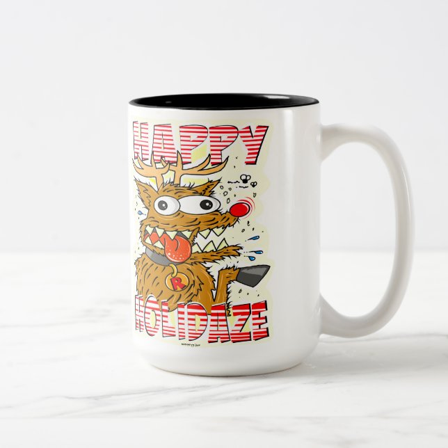 Creekrat Cartoon Studios Christmas 2024 Art Two-Tone Coffee Mug (Right)