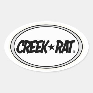 Creekrat Cartoon Studios Creek Rat Logo Decal Oval Sticker