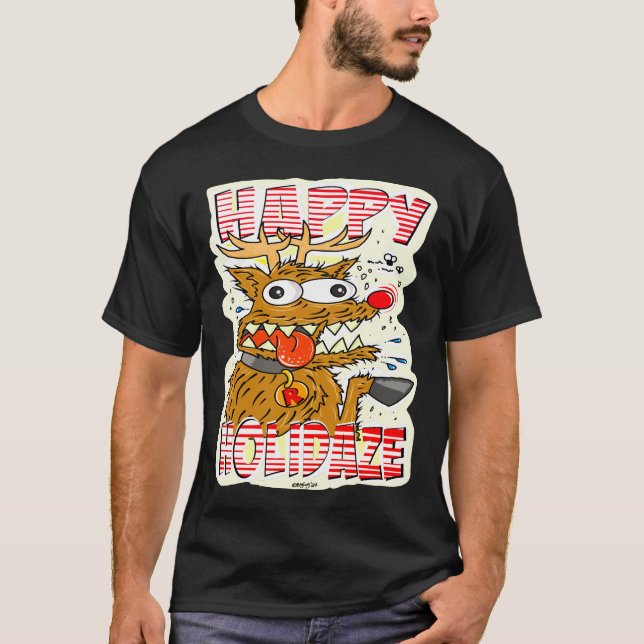 Creekrat Cartoon Studios Happy Holidaze Art T-Shirt (Front)