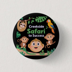 Creekside Safari to Success Wildlife Design  1 Inch Round Button