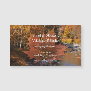 Creekside woods maple leaf autumn save the date