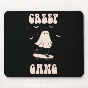 Creep Gang Ghost Skateboard Funny Halloween Skateb Mouse Pad