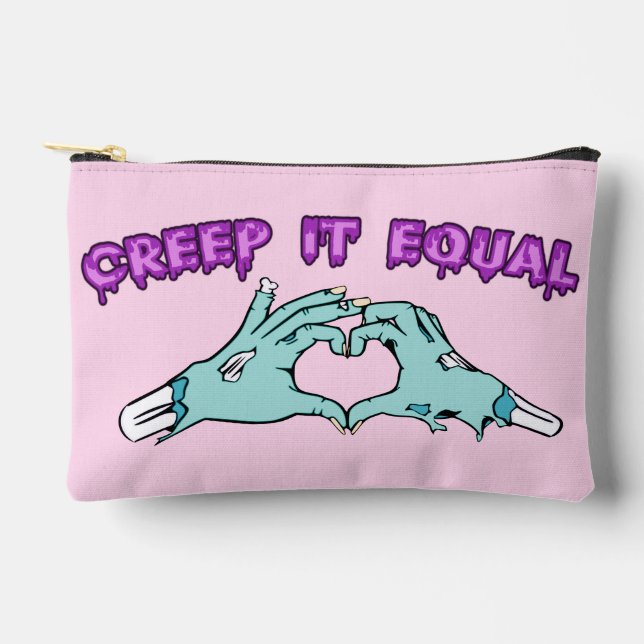 Creep It Equal – Cute Pastel Zombie Hands Heart De Accessory Pouch (Front)