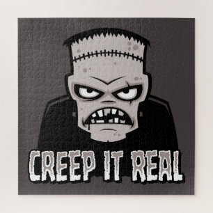 Creep It Real Classic Horror Frankenstein Design Jigsaw Puzzle