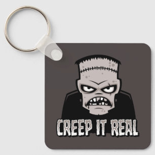 Creep It Real Classic Horror Frankenstein Design Keychain