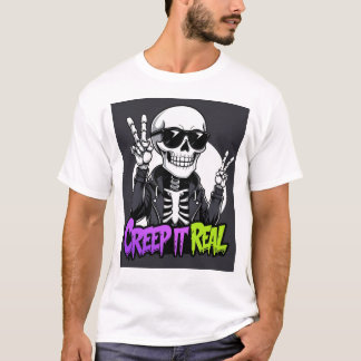 Creep It Real – Cool Skeleton Halloween T-Shirt