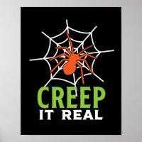 Creep It Real Creepy Spider Funny Halloween Pun